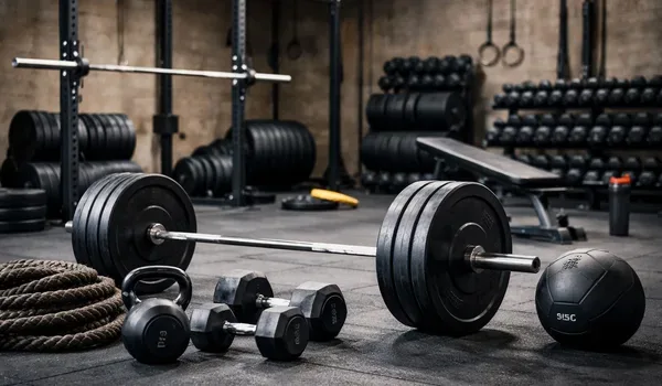 Fitness equipment representing wellness facilities typical of a residential community