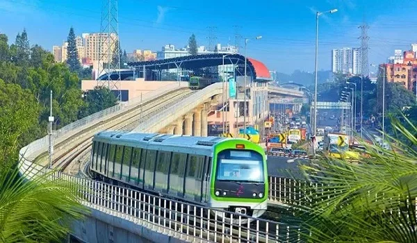 Namma Metro line representing the upcoming Blue Line airport corridor near Devanahalli
